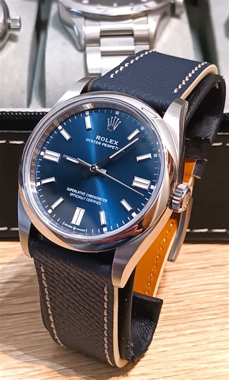 rolex oyster perpetual leather